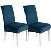 Ystyle Morbido Velluto Coprisedie con Schienale 2 Pezzi, Turchese | Coprisedie Cucina Elasticizzati, Fodere Sedie Universale Soggiorno, Chair Cover Antimacchia, Moderno Fodere per Sedie