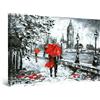 Startonight Quadro su Tela Ombrello Rosso di Londra in Bianco e Nero - Quadri Moderni Astratti - Stampe Camere da Letto Stampe Incorniciate 60x90 cm, Decorazione Parete, Idea Regalo Elegante