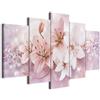 B&D XXL - Quadri Moderni per Camera da Letto, Fiori Giglio, 200x100 cm | Chiodi Inclusi, 5 Pezzi, Quadro Moderno, Murale Arte, Stampe da Parete, Resistenti Allo Sbiadimento, Produzione Europea