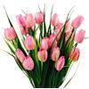 Generic 6 fasci di fiori di tulipani artificiali multicolore per esterni, resistenti ai raggi UV, finti, in plastica, per verderie, arbusti, piante per casa, esterno, veranda, finestra, decorazione da