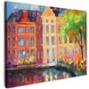 MuchoWow© Quadri Con Cornice Decorazione Quadri Per Camera Da Letto | 80x60 cm - Quadretti Da Parete Moderni Quadro Moderno Soggiorno Grande FotoPittura ad olio - Amsterdam - Arte - Colorato