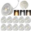 HUAMu Modulo LED ø50x23mm per faretti da incasso 7W 700LM 3CCT Bianco caldo 3000K Bianco neutro 4000K Bianco freddo 6500K 120° modulo sostituisce le lampadine GU10 MR16, Non-Dimmerabile,10 Pezzi