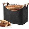 Rivasen Cestino Cesto in Feltro XL Borsa in Feltro per Legna da Ardere, Cesta Pieghevole in Legno Camino con Manici Rinforzati, Può Contenere Giornali Vestiti Legna Giocattoli Accessori Camino
