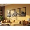 VAILLA Montagne Quadri Moderni Soggiorno - Legno 3D Decorazione da Parete | Legno MDF 6 mm, Tagliato al Laser, Paesaggio Montano, 5 Misure, Nero Argento Oro, personalizzabile, Soggiorno Cucina