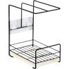 MoSundi Portaoggetti da cucina in acciaio inox per asciugamani, spugne e strofinacci, supporto regolabile per lavello con design moderno nero