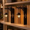 CLMETHE 2 pezzi Mini lanterne biblioteca lampada scaffale vintage LED caldo luce decorativa appendere base fermalibri ornamento fili libreria angolo lettura regalo,2Pcs