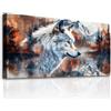 MHARTK66 Quadri Moderni Soggiorno Grandi, 50x100 cm Stampe da Parete Un Lupo in Montagna, Animale Quadro Camera da Letto Su Tela Decorazioni Parete Bagno Cucina Ufficio Sala Da Pranzo