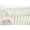 Generico 3PZ Copricalorifero Elasticizzato in Beige Estensibile da 80 a 140cm Ecrù Copri Termosifoni Tessuto Copri Calorifero in Stoffa Copritermosifone Stoffa in Cotone 100% Copricalorifero MADE IN ITALY
