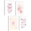 Mojoliving Aura - Set di 4 Poster Aesthetic Rosa A4 (21 x 30 cm) - Decor per Camera Y2k Preppy, Senza Cornice