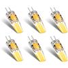 HHZY Lampade G4 LED 12V AC/DC Dimmerabile, 6W Bianco Caldo 3000K, Senza Sfarfallio 6 Pezzi, Lampadina Equivalente Alogeno, 400LM Lampadine,Cool White 6000k