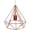 STOEX Vintage Lampadario a sospensione industriale Lampadario Paralume Illuminazione a portalampada E27 Edison Plafoniera Metallo Ø25 cm, Oro rosa (Senza lampadina)
