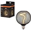 OSRAM DECOR Globo LED con filamento a spirale 3,5 W, 130lm/1800K in vetro trasparente nero senza piombo, accogliente bianco caldo 818 con filettatura E27, dimmerabile, diametro 125 mm.