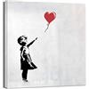 canvashop Quadro Banksy Bambina Con Palloncino 30x30 cm | Stampe Su Tela Canvas, Bansky Ragazza Balloon Girl, Quadri Moderni Soggiorno, Quadrati Street Art