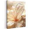 MuchoWow© Stampa Su Tela Decorazioni Pareti Canvas Grandi Dimensioni Quadri | 60x80 cm - Con Cornice Moderni Quadro Soggiorno Foto Camera Da Letto Muro Fiore - Bianco - Glitter - Oro - Moderno