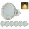 Sweet Led 6x Lampada 230V con portalampada GU10 5W Lampadina Luce 430 Lumen Plafoniera rotonda 100° Angolo di emissione in vetro con base in ceramica Lampadina a incasso Lampadina a luce calda 3000K