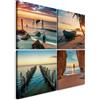 murando - Set di Quadri Moderni per Soggiorno, Tramonto Spiaggia, 60x60 cm | (4 pz. 30x30 cm ognuno), Quadro Moderno, Pannelli Decorativi per Pareti, Decorazione da Parete, Resistenti Allo Sbiadimento