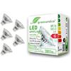 greenandco 5x Spot a LED greenandco® IRC 97+ 2700K 36° GU5.3 MR16 6W (equivalente spot alogeni 40W) 380lm (bianco caldo) SMD LED 12V AC/DC vetro, non dimmerabile