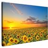 MuchoWow© Quadri Astratti su Tela Foto Quadro Moderno Soggiorno Canvas | 30x20 cm - Decorazioni Camera da Letto Fiori - Girasole - Tramonto - Notte - Arancione - Campagna