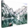 MuchoWow© Quadro Camera Da Letto Quadri Soggiorno Decorazione Parete Quadri | 40x30 cm - Moderni Su Tela Stampe Foto Con Cornice Quadretti Poster Casa Montagne - Innevate - Inverno - Lago - Barche