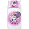 Bulabadoo Completo Lenzuola Unicorno - NOME bambina Personalizzato - Federa Cuscino - Bimba - Bambine - Ragazzine - Lettino - Regali