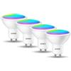 LVWIT Lampadina Alexa, Lampadina Smart GU10 Wifi, 4W Equivalenti a 32W, 350Lm, Lampadine Smart con Telecomando Compatibile con Alexa, Echo, Google Assistant, 16 Milioni di Colori RGBWW,4 Pcs