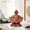 LetCart Bruciatore di Incenso, Vintage Forma di Loto Bruciatore di Incenso Censer Holder Censer Stick Portacono di Fragranza per la Casa e l'ufficio (Rosso)