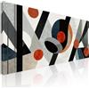 CheQuadro! Quadro moderno astratto su tela per il soggiorno Geometrie Dinamiche in Bianco, Nero e Rosso intelaiato pronto da appendere absh20-130x60 cm