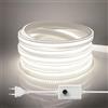 Wisada Striscia LED COB 220V, IP65 Impermeabile Flessibile, 288 LED/m 15m Luce Bianca 6000K Dimmerabile Striscia LED FCOB CRI90+, Illuminazione Camera da Letto Cucina Soggiorno