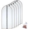 HomeClean Borsa Porta Abiti Borsa Lunga Trasparente Sacchetti per Indumenti Antipolvere e antitarm (60cmx 140cm + Cedar Balls, Black)