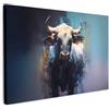 MuchoWow© Quadri Con Cornice Decorazione Quadri Per Camera Da Letto | 120x80 cm - Quadretti Da Parete Moderni Quadro Moderno Soggiorno Grande Foto Su Tela Toro - Corna - Nero - Astratto