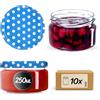 KADAX, lotto di 10 barattoli per conserve da 250 ml con coperchio a vite da 82 mm di diametro, barattoli per dessert, barattoli per marmellata, ermetici e lavabili in lavastoviglie, in vetro spesso, a