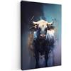 MuchoWow© Quadri Con Cornice Decorazione Quadri Per Camera Da Letto | 80x120 cm - Quadretti Da Parete Moderni Quadro Moderno Soggiorno Grande Foto Su Tela Toro - Corna - Nero - Astratto