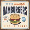 Lupia - Quadro moderno Canvas World HAMBURGERS 30x30 cm, Stampa su Tela, Telaio in Fibra di Legno, Stampa Stile Vintage, Decorazione Cucina Sala da Pranzo bar hotel ristorante pizzeria, Retro'