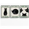 ayurvana Set di 3 fogli di gatto con frasi divertenti - Quadri moderni per amanti dei gatti - Decorazione per la casa Minimalista Are You Pooping? Carta fotografica Ultra Glossy 240 g - A4