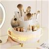 Generic Organizer per pennelli da trucco, girevole a 360°, 6 scomparti, per pennelli da trucco e prodotti per la cura della pelle, per scrivania, bagno, bianco