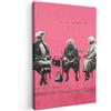 MuchoWow© Quadri Astratti su Tela Foto Quadro Moderno Soggiorno Canvas | 40x60 cm - Decorazioni Camera da Letto Graffiti - Vintage - Nero - Street art - Rosa - Banksy
