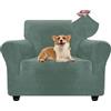 Ystyle Copridivano con Braccioli Velluto 1 Posto, Verde Chiaro | Universale Copripoltrona, Elasticizzato Sofa Cover Antigraffio Gatto, Copridivani Antimacchia Lavabile Antiscivolo Per Cani