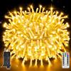 Ollny Catena Luminosa di Natale 20/40/60/80m, Luci Stringa Fata luce Impermeabile con 8 modelli di illuminazione per Interno ed Esterno, Feste, Matrimoni (Bianco caldo, 20m)