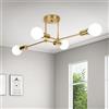 ALLOMN Sputnik Plafoniera vintage oro Sputnik lampadario 4 luci E27 Mid-Century semi-incasso lampada da soffitto industriale per camera da letto, soggiorno, sala da pranzo cucina