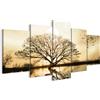 LUMASOUL Quadri Moderni 5 Pezzi su Tela 150x75 cm | 5 parti, composizione decorativa da parete per soggiorno, camera da letto e ufficio