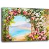 Printerland Quadro MARE SPIAGGIA 70x100 cm Moderno Effetto Dipinto Quadri moderni Soggiorno Stampa su tela Canvas Decorazione Murale muro Arredo Camera da letto Cucina (70x100 cm, 4)