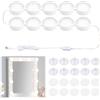 Litinliv LED Luci da Specchio Hollywood, Lampade da Toeletta con 10 Lampadine Dimmerabili, Luci di Specchio Vanità con Cavo USB Regolabile e 3 Colori per Bagno Tavolo Specchio Cosmetico