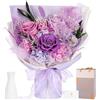 MAMAMIKO Rose Stabilizzate Viola con Vaso, Bouquet di Fiori Eterni, Regalo per Donna | Idea regalo per compleanno, anniversario e San Valentino, per donna, mamma o moglie, elegante decorazione per la casa