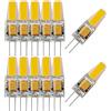 JUTHREE Lampadina LED G4, 6W sostituisce 40-60W alogena, Non dimmerabile, AC/DC 12V,600LM, Piccola Lampadina, Senza sfarfallio, 12 Pezzi(Bianco Freddo)