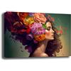 Printerland Quadro Moderno Ragazza con Fiori Quadri moderni soggiorno da Parete XXL grande Stampa su tela Canvas Decorazione Murale muro Arredo Camera da letto Cucina (70x100 cm, 7)