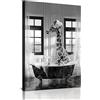 IUNTWEIE Immagini di animali in bagno, immagini in bianco e nero, con animale, divertenti stampe su tela, arte da parete, decorazione minimalista per la casa - senza cornice (animali -3, 40 x 60)