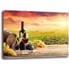 Printerland Quadro Moderno VINO VIGNETO ALBA Quadri moderni Cucina Ristorante PUB su tela da Parete XXL grande Stampa su tela canvas Sala Pranzo Decorazione Murale muro Arredo (30x40 cm, 7)