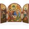 NKlaus Icona Santissima Trinità Trittico di legno 25x16cm Cristiano 13814