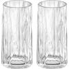 Koziol Superglas Club No. 8, 2 pezzi, 300 ml, bicchiere per longdrink in plastica trasparente effetto cristallo, lussuoso, infrangibile, riutilizzabile, festa, campeggio, set da 2