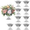 Sziqiqi Argento Vaso per Centrotavola Matrimonio: Urna Vaso a Coppa in Metallo per Fiori da 13cm Set di 10 - Piccoli Vasi con Gamba per Centrotavola Feste di Compleanno Anniversari Tavoli da Pranzo